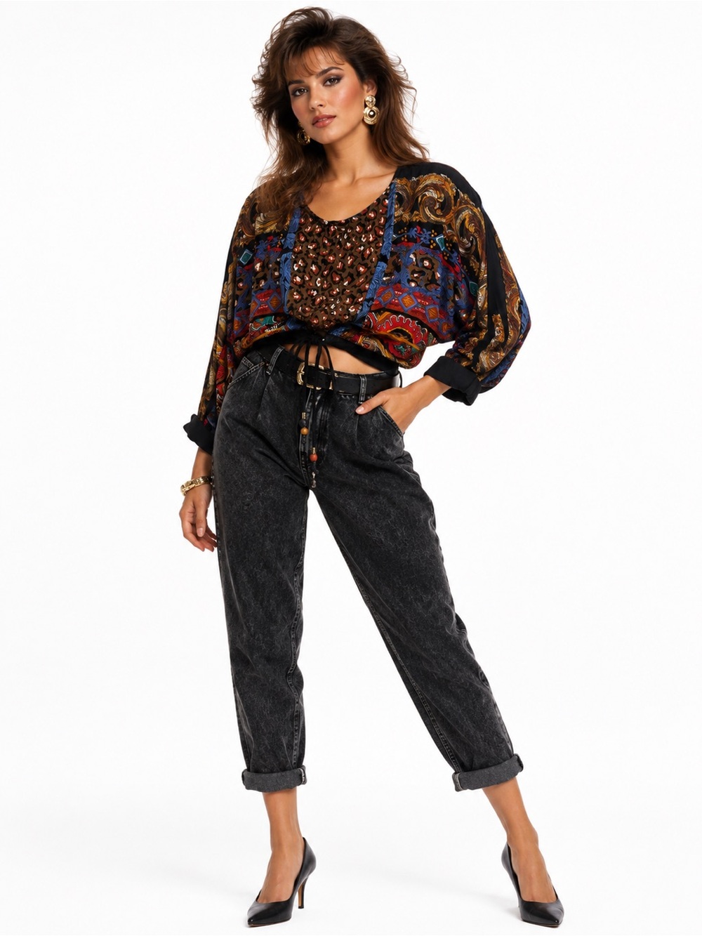 Vintage Carol Little Cropped Top Size Small Medium Petite 80s 90s Leopard 🐆